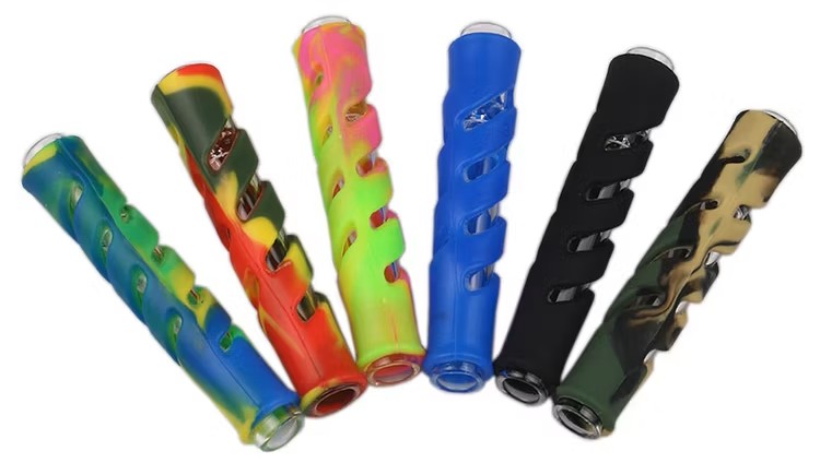 Glass Chillum Silicone wrapped